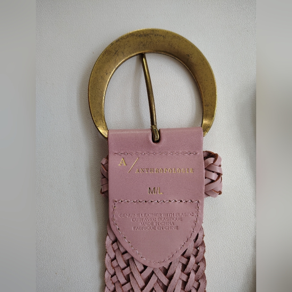 Anthropologie Pink Leather Belt